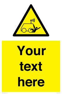 Custom warning run over by operator controlled machine